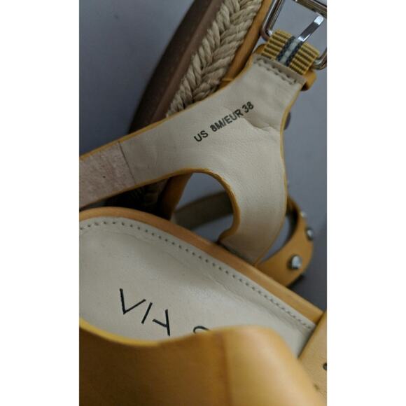 Via Spiga Indya Studded Wedge Sandal Open Toe Adjustable 8M New - Picture 6 of 6